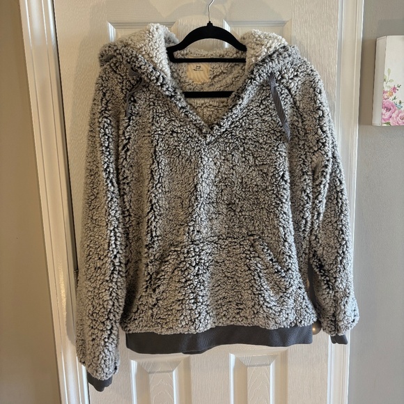 Thread & Supply Tops - Thread & Supply Gray Sherpa Hoodie